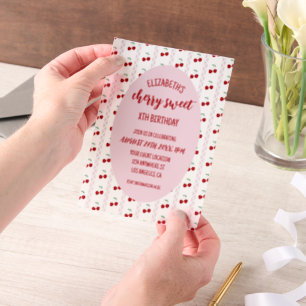 Invitations En Vélin Cherry Sweet Anniversaire