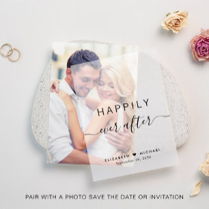 Invitations En Vélin Chic Heureux Jamais Après Mariage