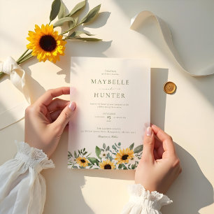 Invitations En Vélin Chic Pays Aquarelle Floral Mariage
