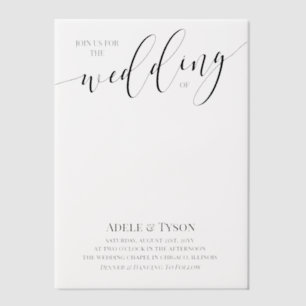 Invitations En Vélin Clear Space Rejoignez-nous Black Calligraphy Maria