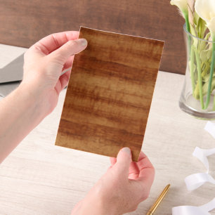 Invitations En Vélin Curly Koa Acacia Grain