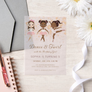 Invitations En Vélin Danse et ballet Twirl Anniversaire