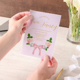 Invitations En Vélin Deux Fancy Bow Floral Anniversaire