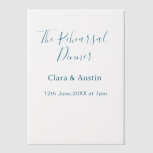 Invitations En Vélin Dîner de répétition la veille simple minimal m