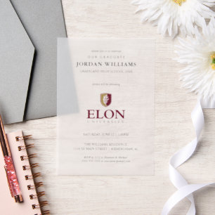Invitations En Vélin Diplôme de l'Université Elon