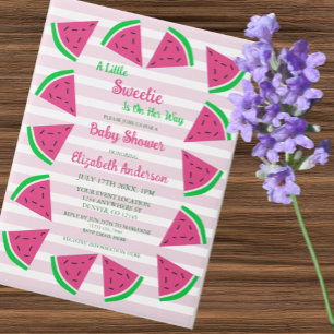 Invitations En Vélin Douce Baby Shower Pastèque