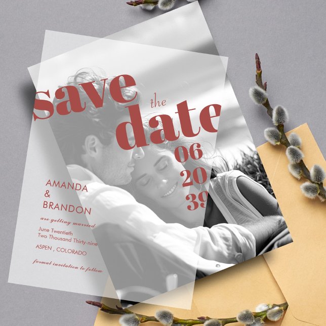 Invitations En Vélin Économie de date de mariage en écriture grasse min (Créateur téléchargé)