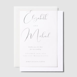 Invitations En Vélin Écran moderne Mariage noir