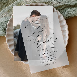 Invitations En Vélin Écriture élégante calligraphiée à la main Mariage