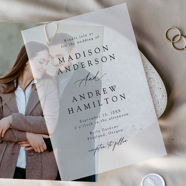 Invitations En Vélin Élégant Mariage de calligraphie noire (Créateur téléchargé)