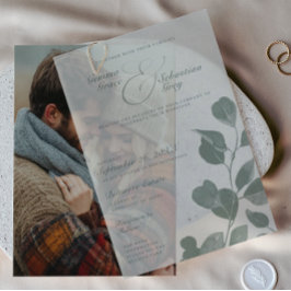 Invitations En Vélin Élégant Mariage de superposition de la surface bot