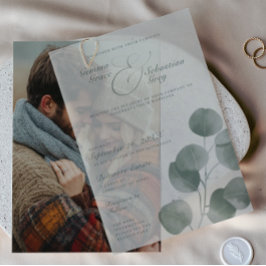 Invitations En Vélin Élégant Mariage de superposition de la surface bot
