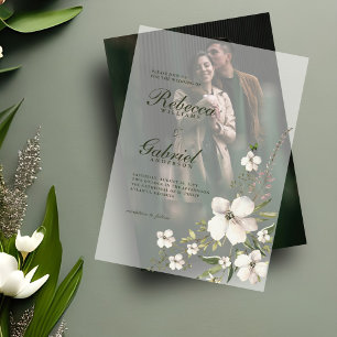 Invitations En Vélin Elégant Mariage floral aquarelle