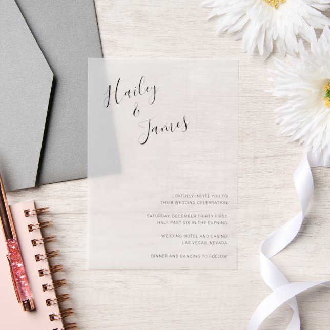 Invitations En Vélin Élégant Mariage moderne (Mariage)