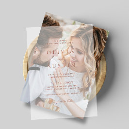 Invitations En Vélin Élégant Mariage tendance en terre cuite