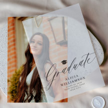 Élégant script diplômé noir et blanc