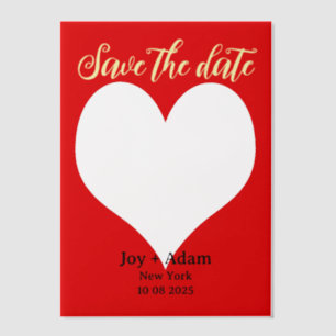 Invitations En Vélin Enregistrer la date (coeur mariage)