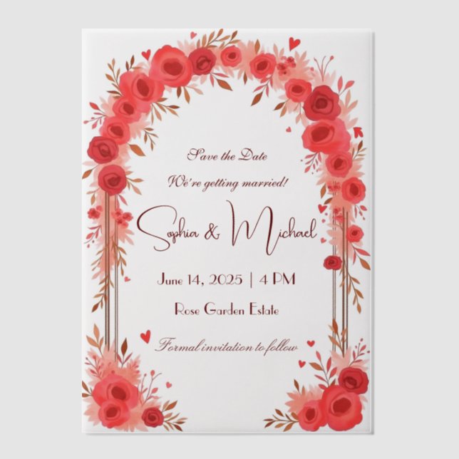 Invitations En Vélin "Enregistrer la date" Mariage personnalisé (Recto)