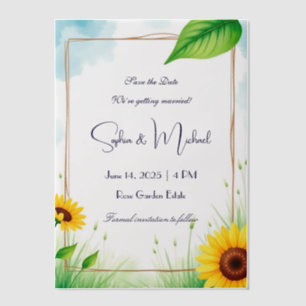 Invitations En Vélin "Enregistrer la date" Mariage personnalisé