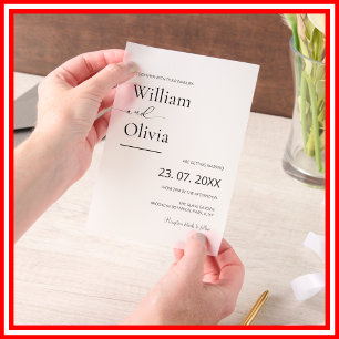 Invitations En Vélin Ensemble avec leurs familles Mariage élégant
