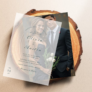 Invitations En Vélin Épinette à Limed moderne Mariage unique