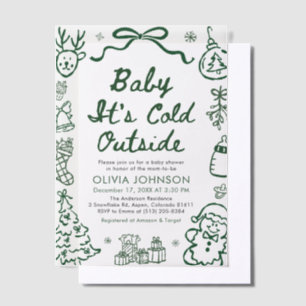 Invitations En Vélin Faire Dessin Bébé Il Fait Froid Dehors Baby Shower