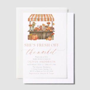 Invitations En Vélin Fête de fiançailles Citrouille fraîche du marché d