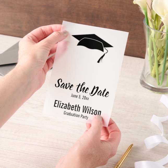 Invitations En Vélin Fête de fin d'études Enregistrer la date (Ordinateur de poche)
