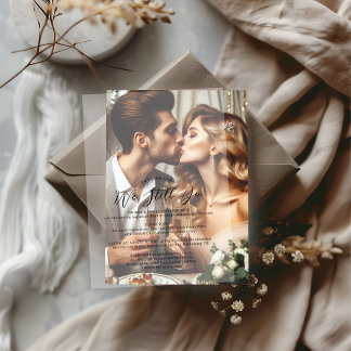 Invitations En Vélin Fête du Renouveau Vow Mariage moderne