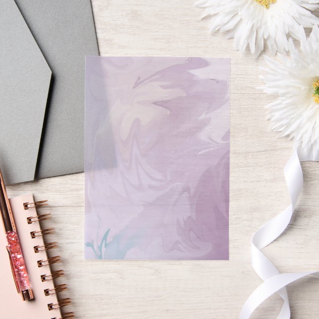 Invitations En Vélin Fils violets avec Touche Turquoise (Mariage)