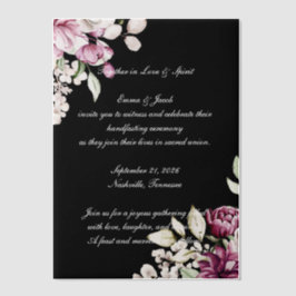 Invitations En Vélin Fleur romantique pivoine florale