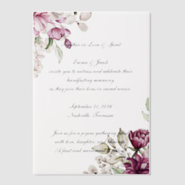 Invitations En Vélin Fleur romantique pivoine florale