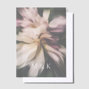 Invitations En Vélin Fleurs modernes Monogramme de mariage personnalisé