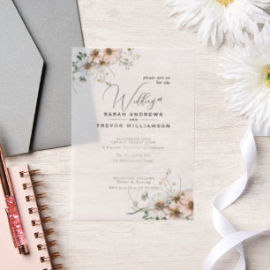 Invitations En Vélin Fleurs sauvages d'aquarelle rustique Boho