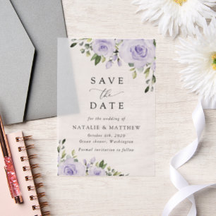 Invitations En Vélin Fleurs violettes, Fleurs Lilac, Mariage Floral