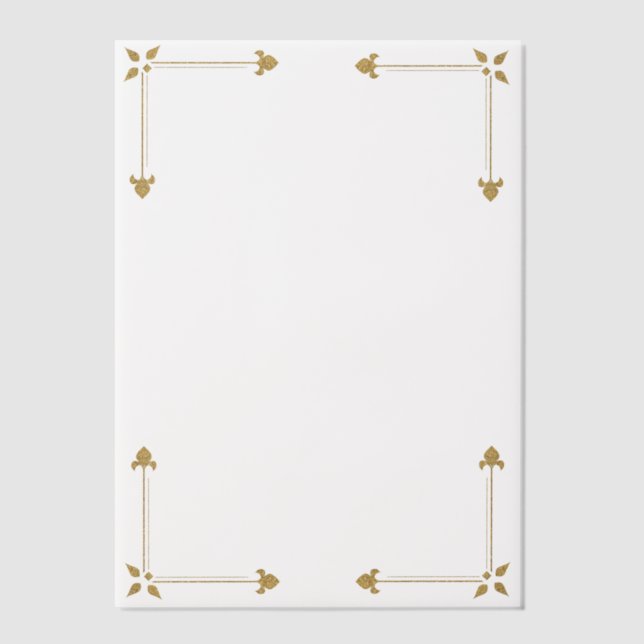 Invitations En Vélin Four Gold Corners Wedding  (Recto)