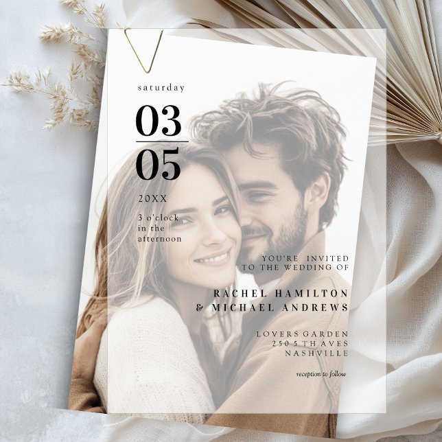 Invitations En Vélin Gras, Minimal, Trending, Mariage (Bold, Minimal, Trending, Wedding Vellum Invitations)