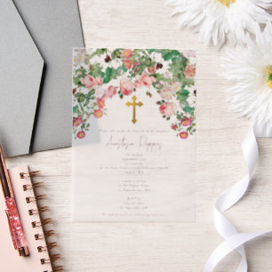 Invitations En Vélin Grec Orthodoxe baptême fille Baptême