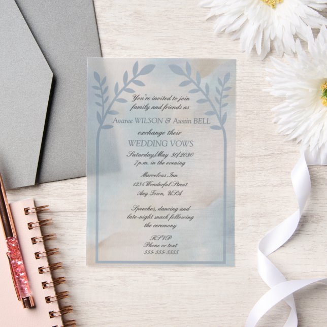 Invitations En Vélin Inséparables Floral Arch Mariage rose (Mariage)