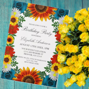Invitations En Vélin Jardin été Floral Anniversaire