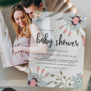 Invitations En Vélin Joli Baby shower botanique