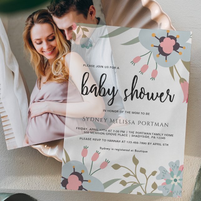 Invitations En Vélin Joli Baby shower botanique (Créateur téléchargé)
