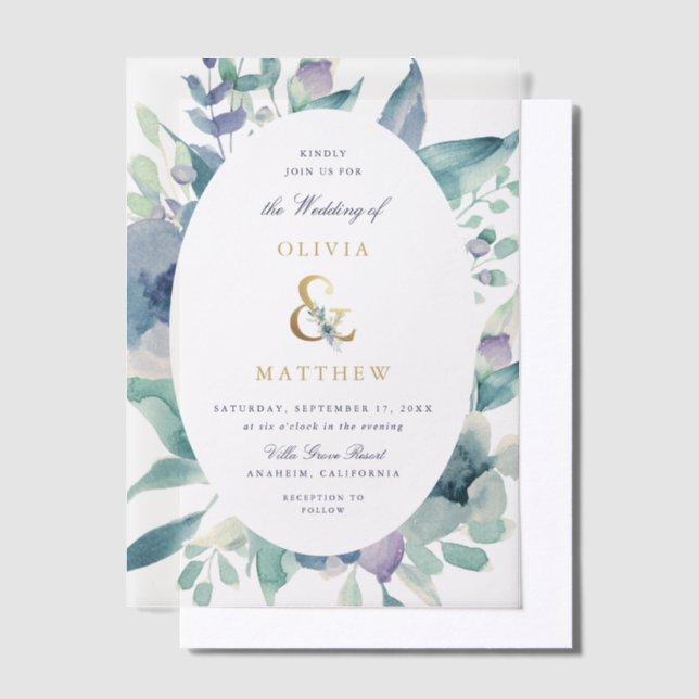 Invitations En Vélin Luxe Floral Mariage (Compenser)
