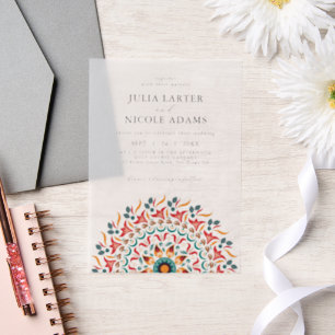 Invitations En Vélin Majesté Royale Élégance de Festival Mandala Mariag