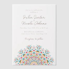 Invitations En Vélin Mariage Abstrait rétro espagnol Mandala