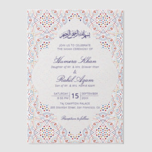 Invitations En Vélin Mariage artistique islamique Mihrab persan