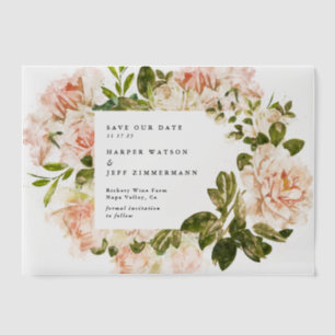Invitations En Vélin Mariage Classique Floral Rose Formel Enregistrer L