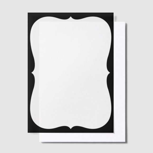 Invitations En Vélin Mariage de cadre de support noir (Compenser)