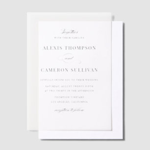 Invitations En Vélin Mariage de calligraphie lettres main or
