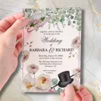 Mariage de chapeau rose vif Romantique Floral